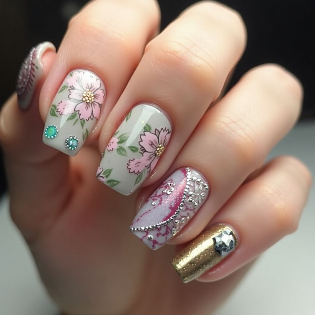Single Finger Nail Design