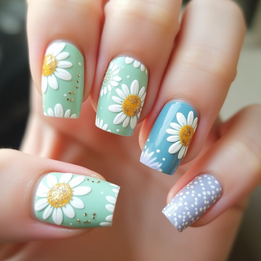 Daisy Nail Design