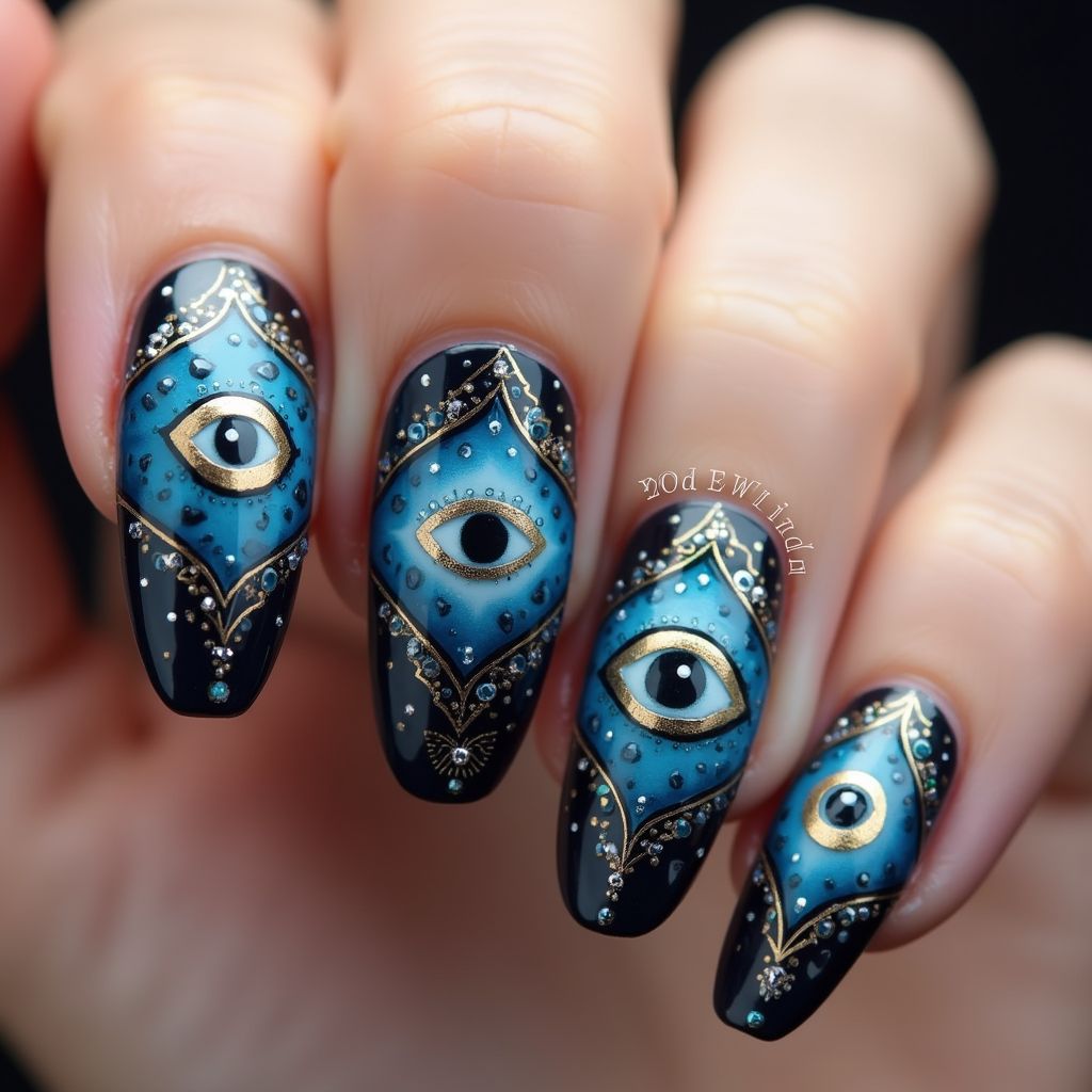 Evil Eye Nail Design