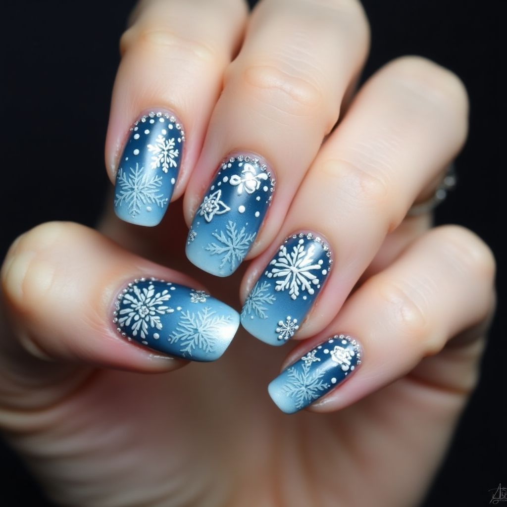 Snowflake Nail Design