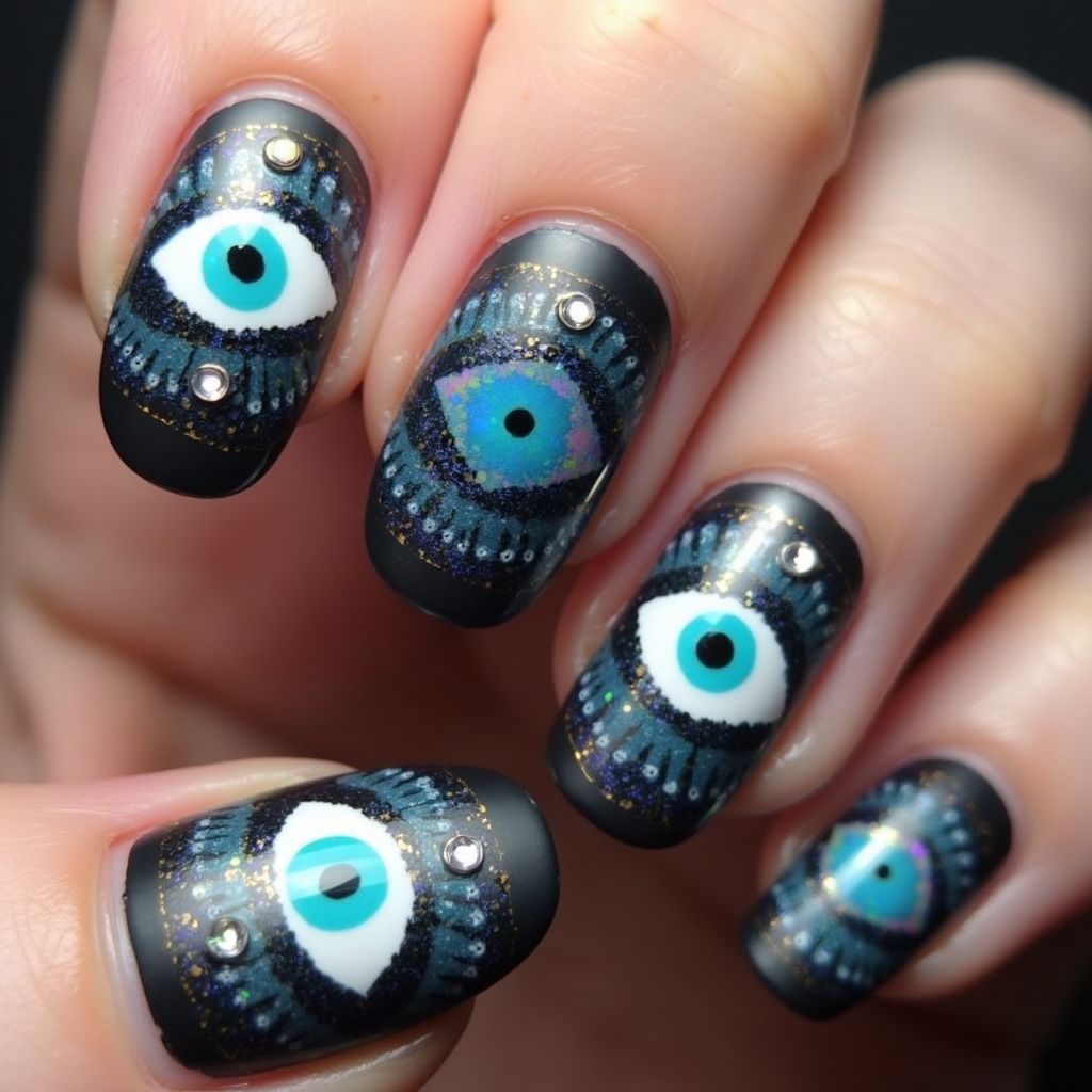 Evil Eye Nail Design