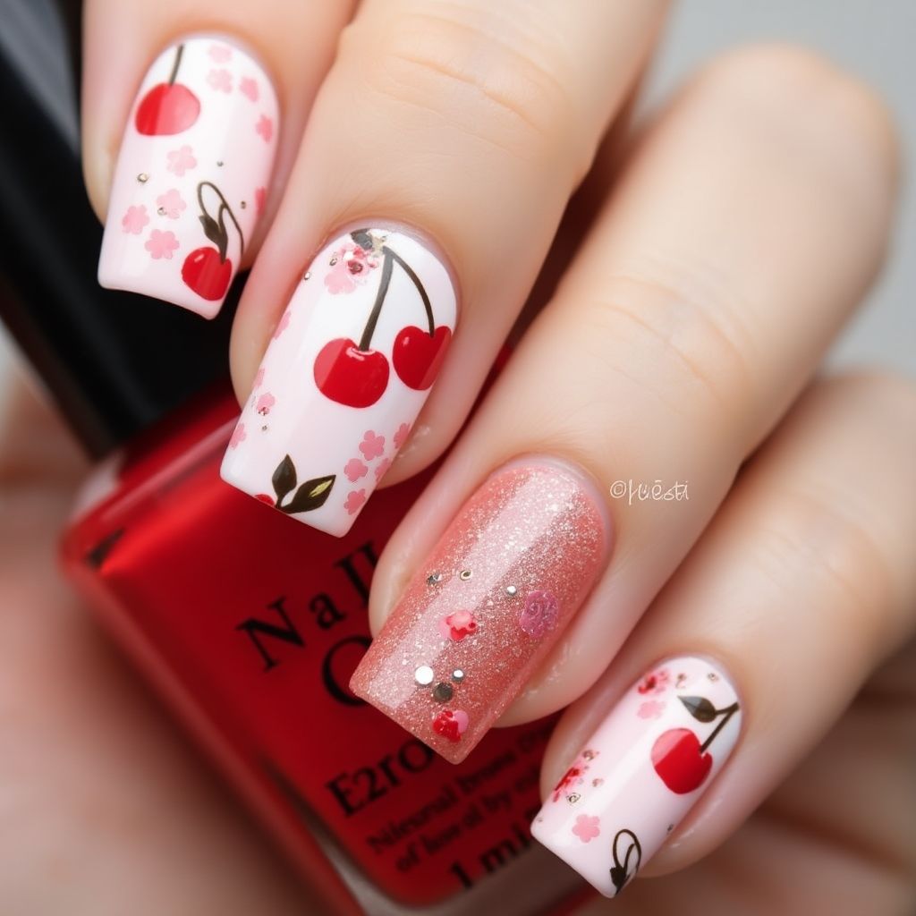 Cherry Nail Design