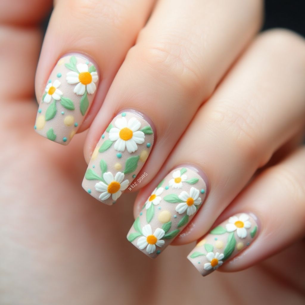 Daisy Nail Design