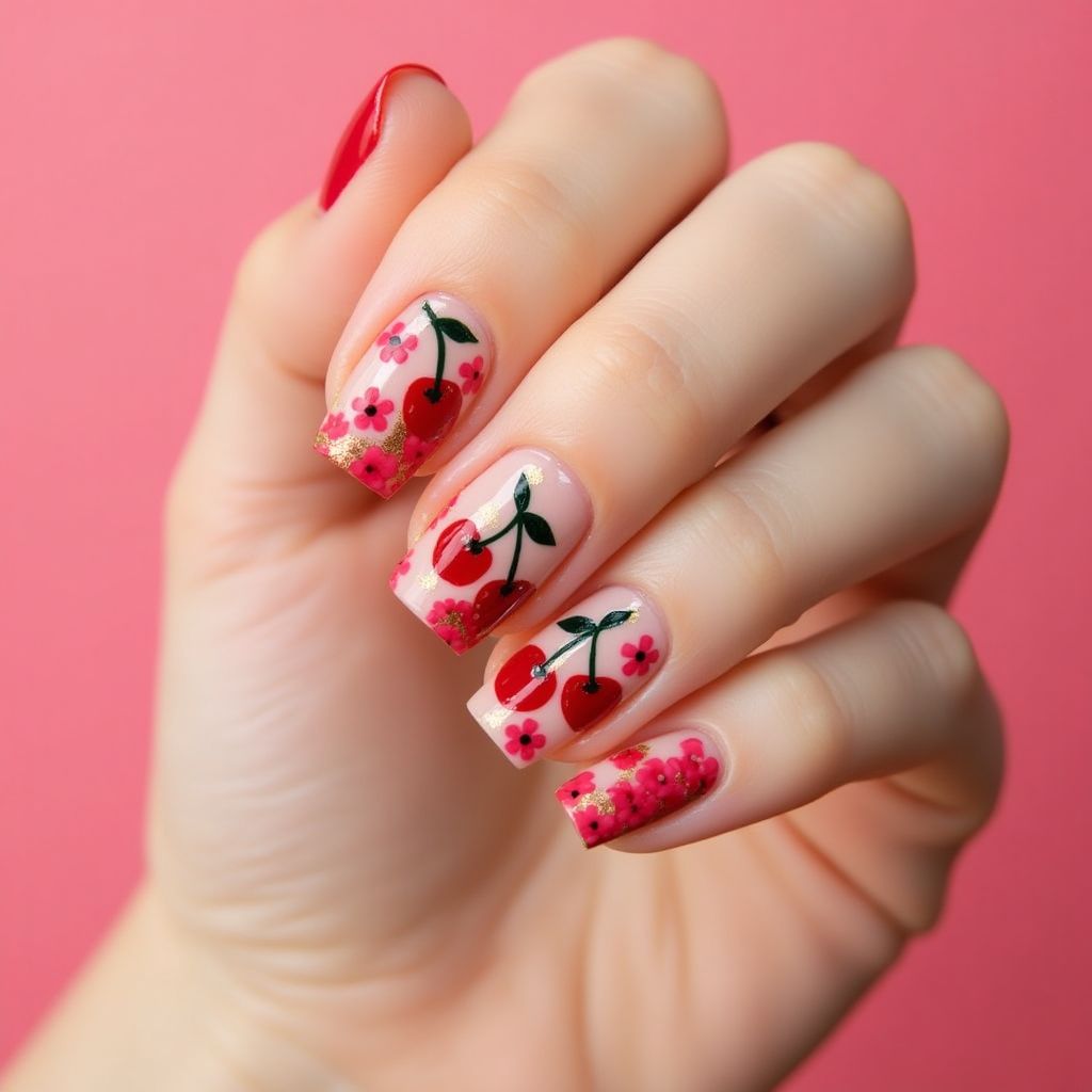 Cherry Nail Design