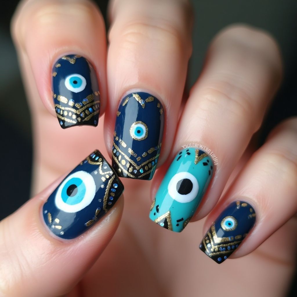 Evil Eye Nail Design