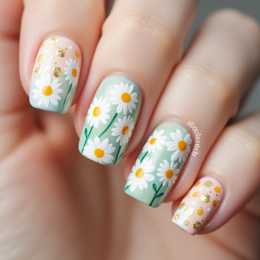 Daisy Nail Design