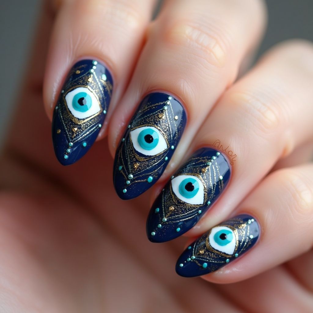 Evil Eye Nail Design
