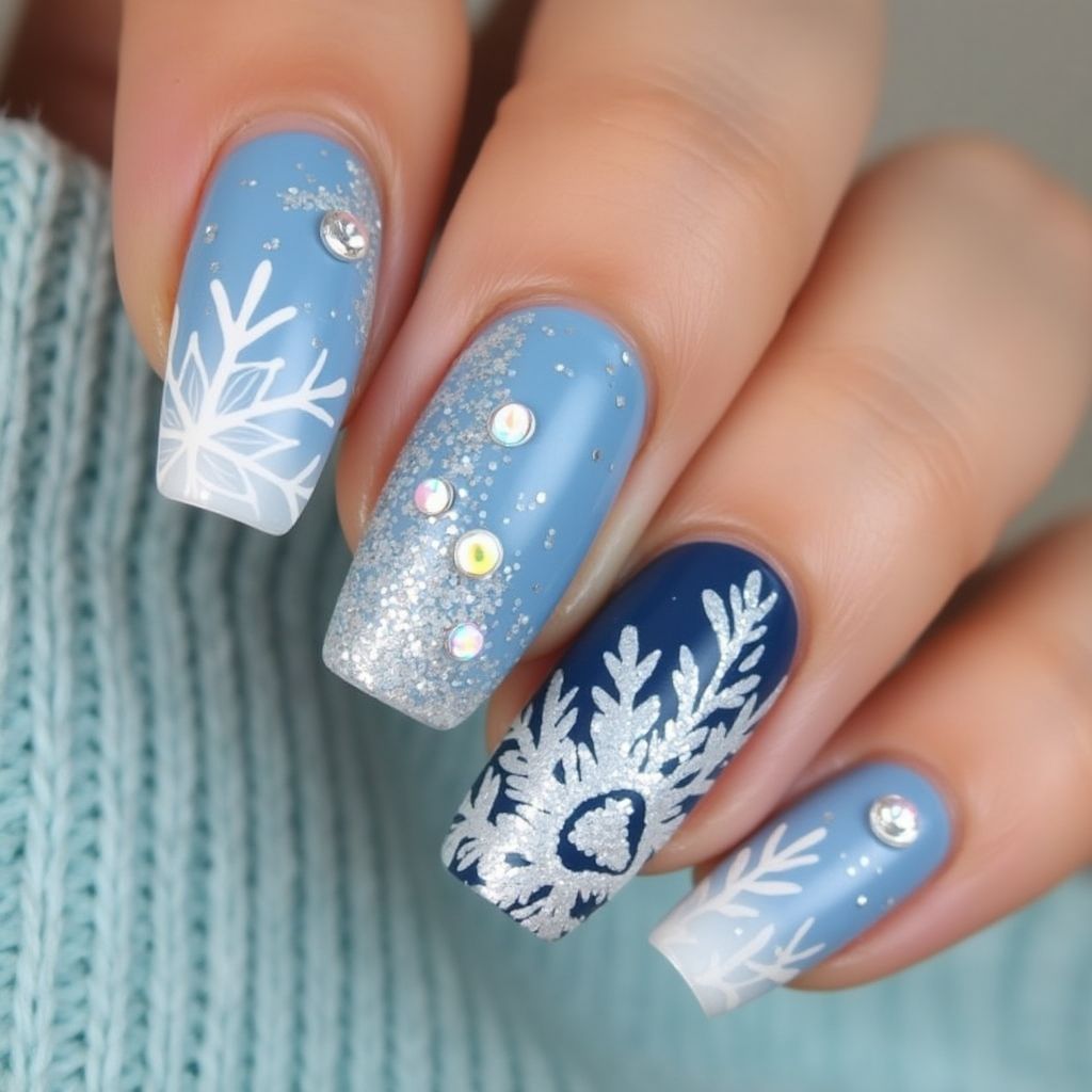 Snowflake Nail Design
