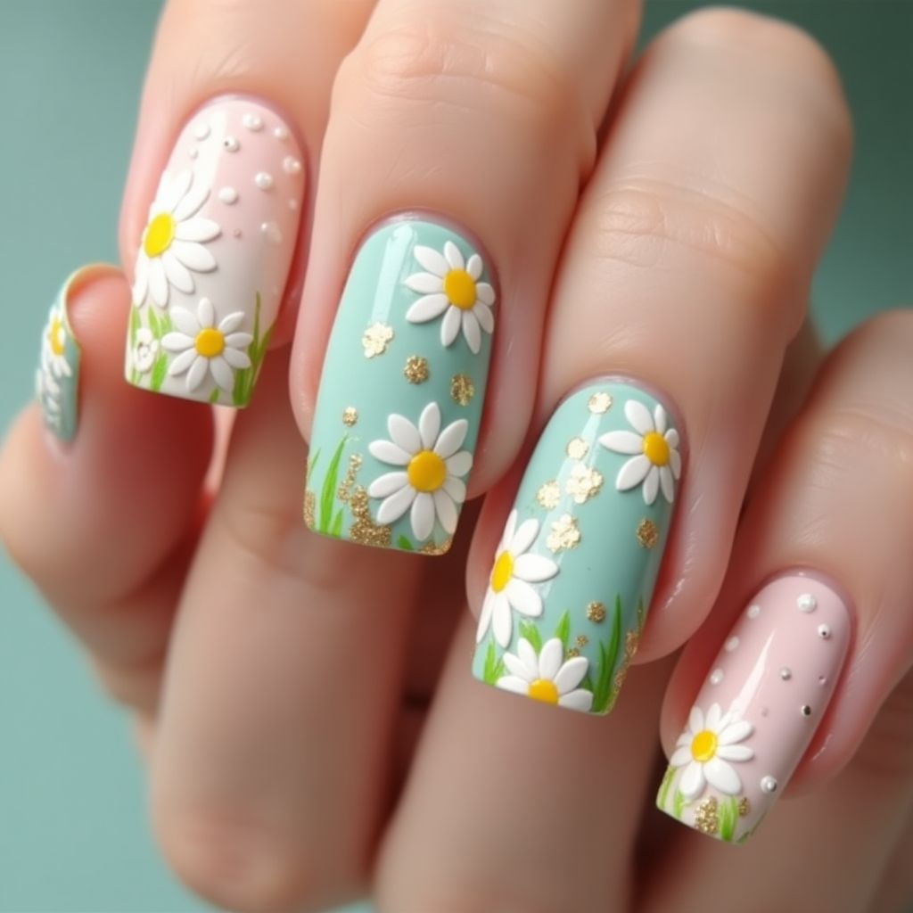 Daisy Nail Design