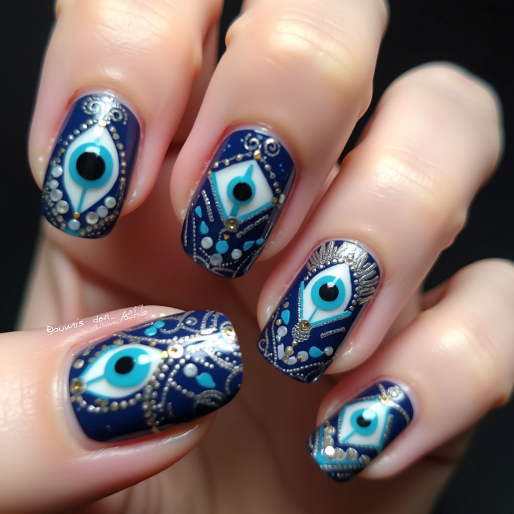 Evil Eye Nail Design