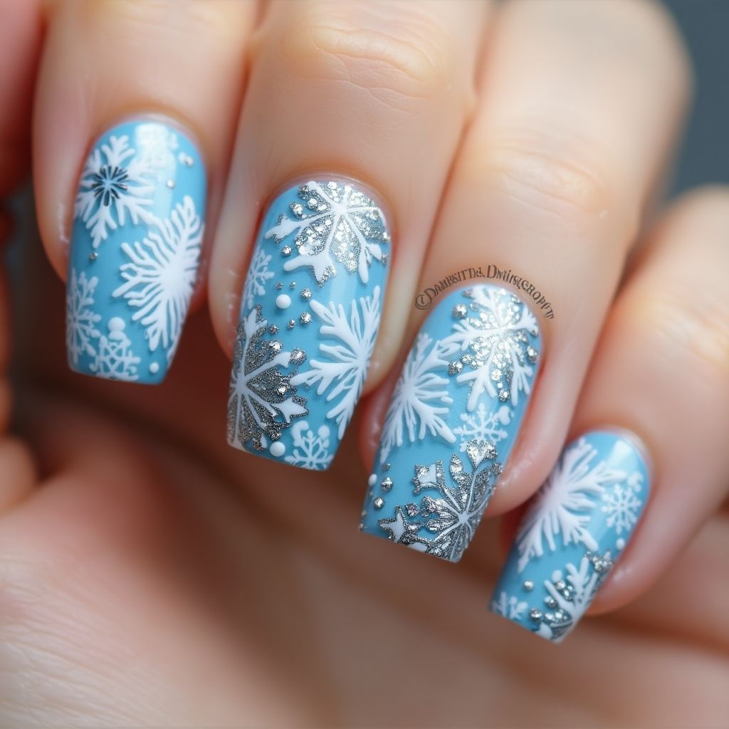Snowflake Nail Design