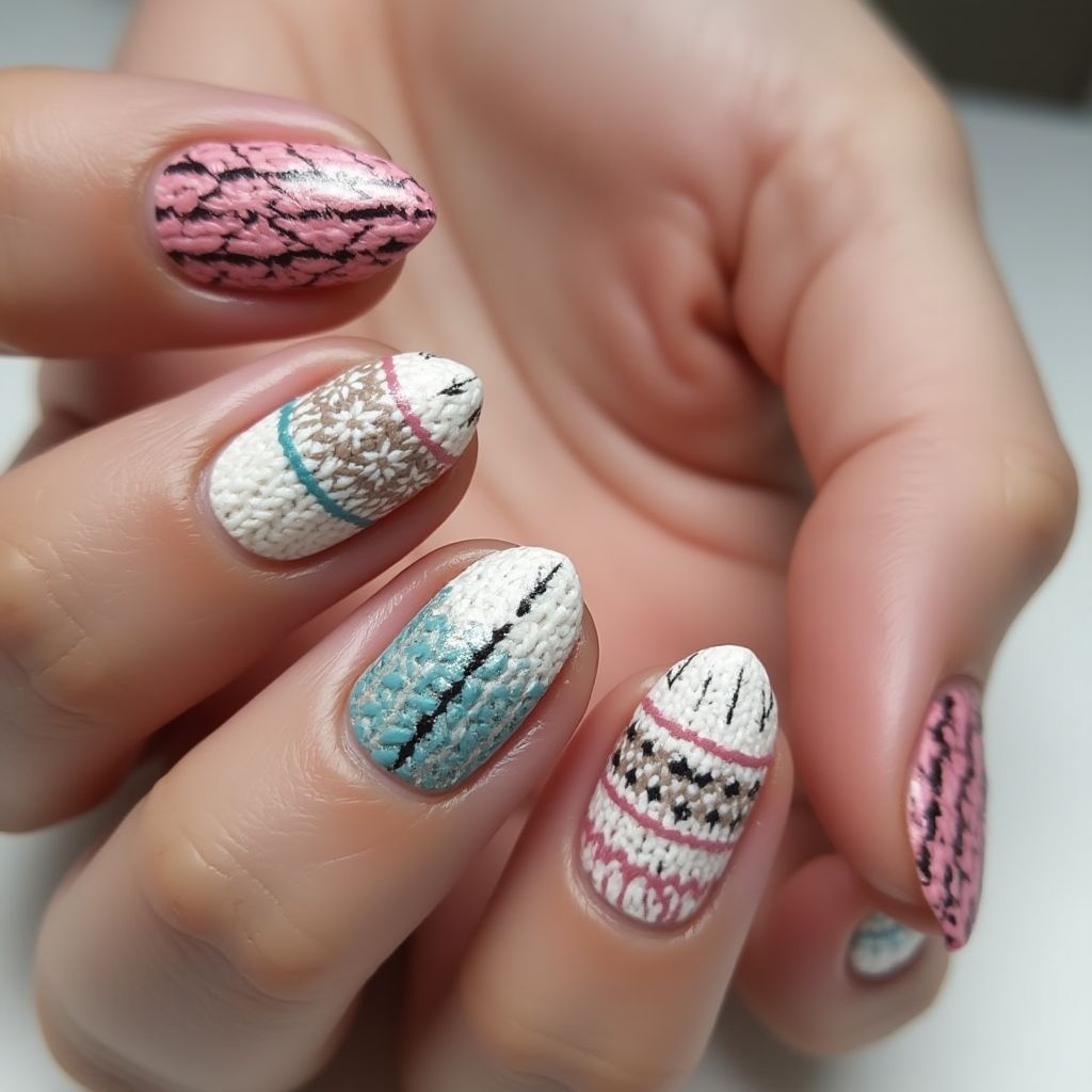 Sweater Nail Design