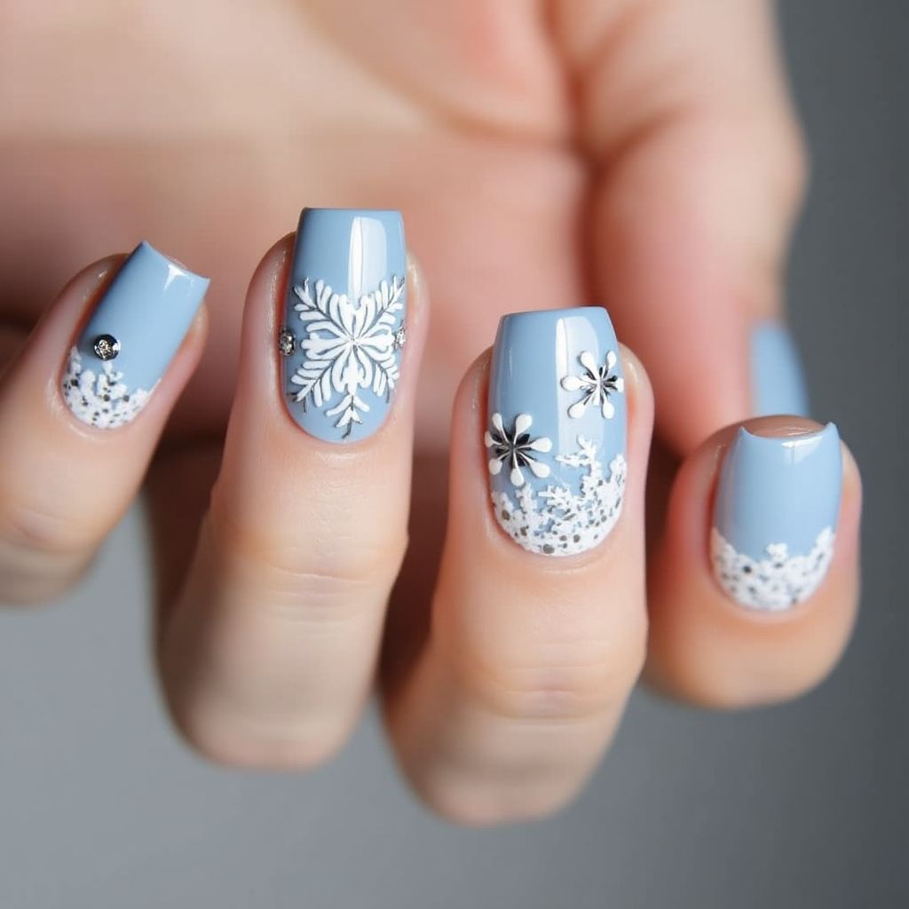 Snowflake Nail Design