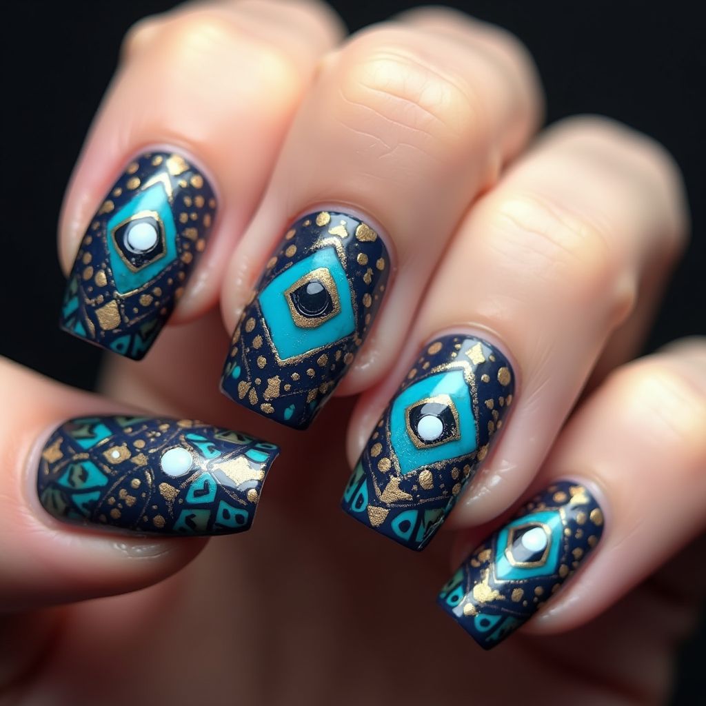 Evil Eye Nail Design