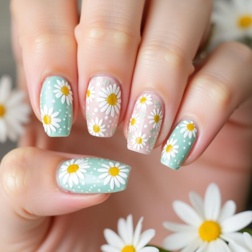 Daisy Nail Design