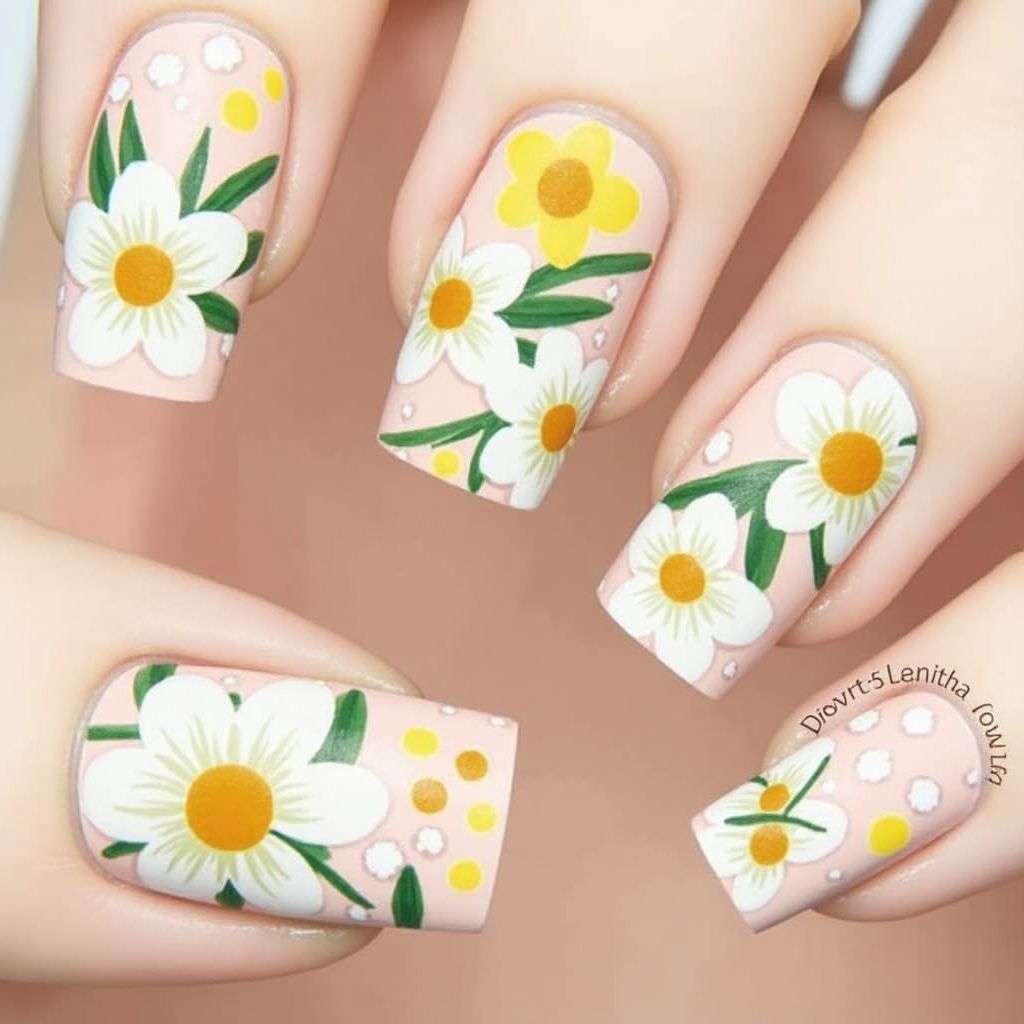 Daisy Nail Design