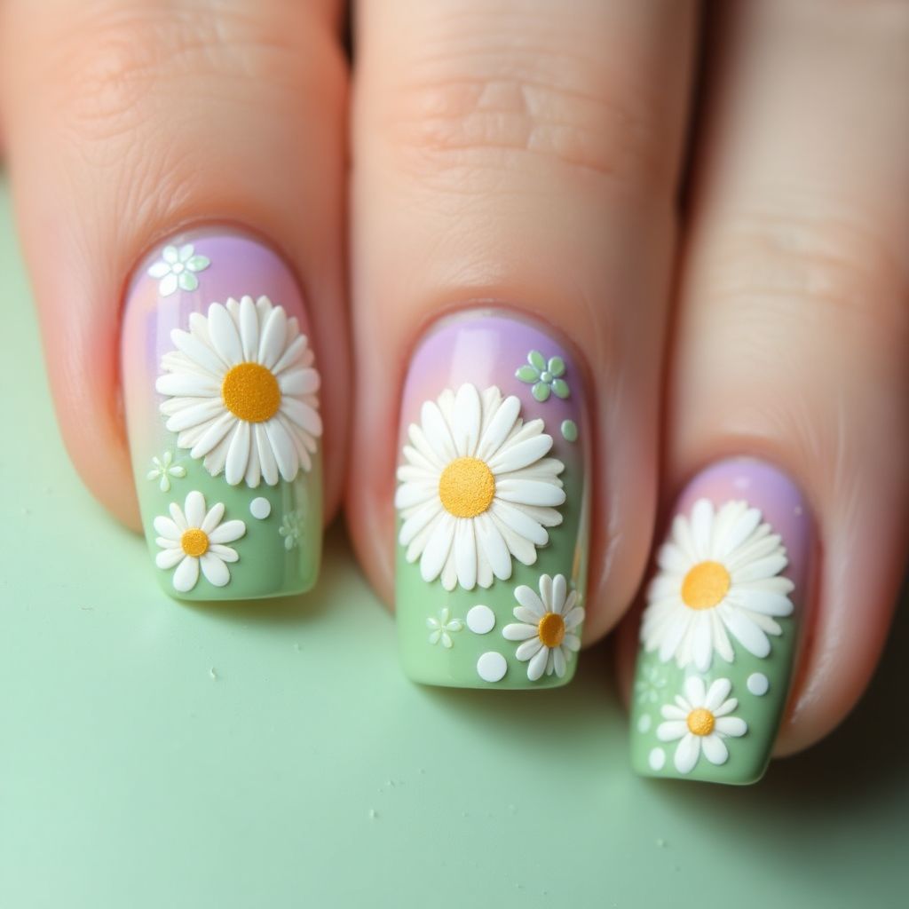Daisy Nail Design