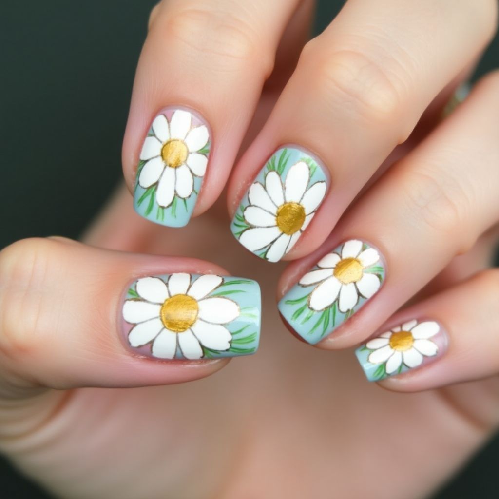 Daisy Nail Design
