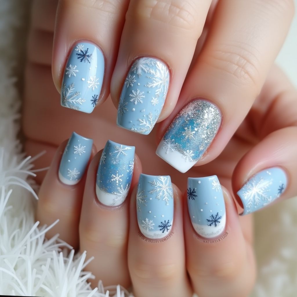 Snowflake Nail Design