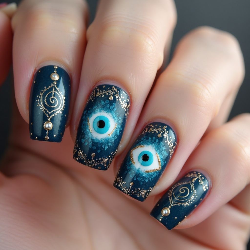 Evil Eye Nail Design
