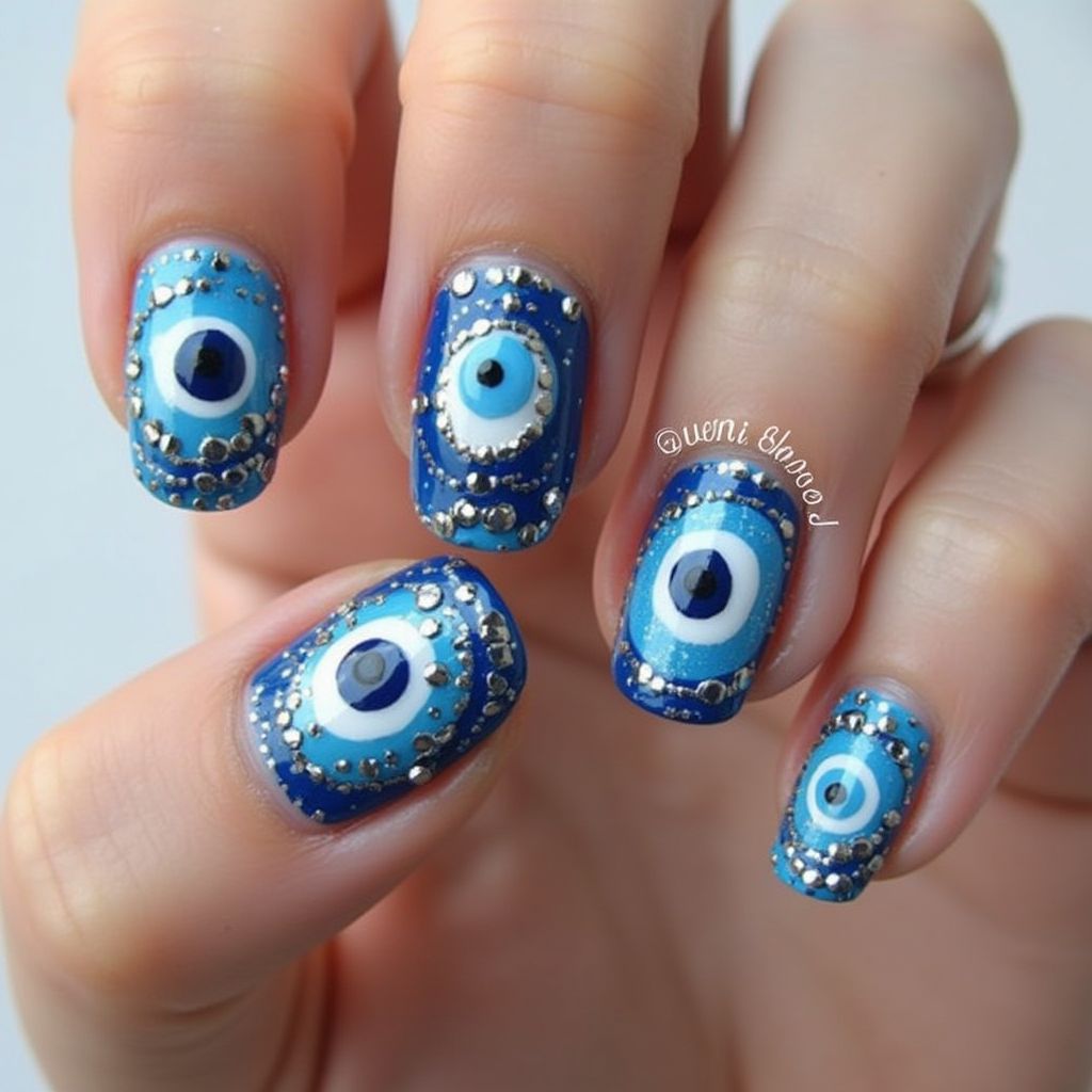 Evil Eye Nail Design
