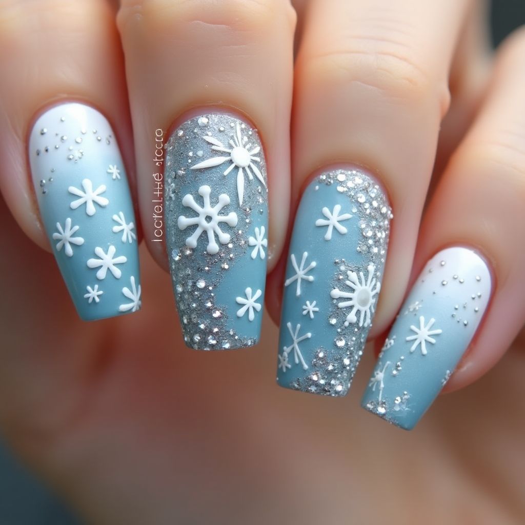 Snowflake Nail Design