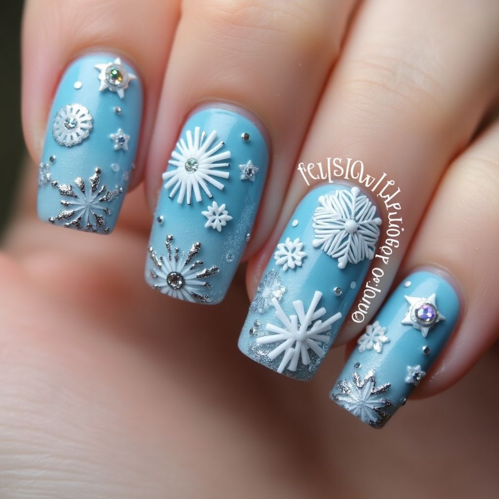 Snowflake Nail Design
