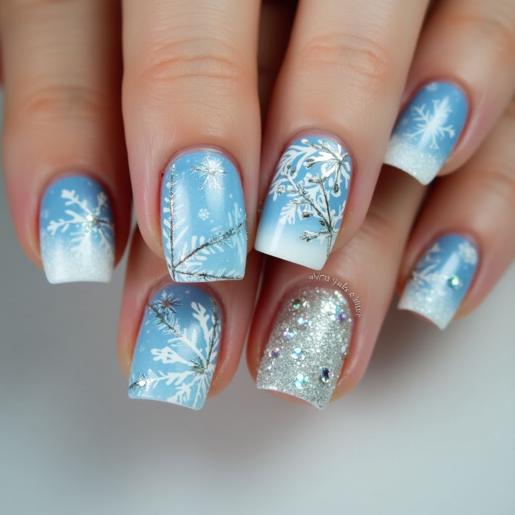 Snowflake Nail Design